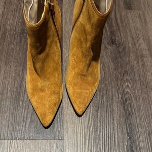 Saks Fifth Avenue Camel Suede Ankle Booties